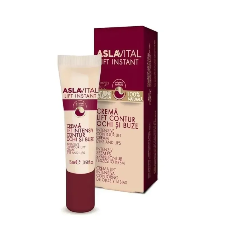 Crema lift intensiv pentru contur ochi si buze Lift Instant, 15 ml, AslaVital Preț mic
